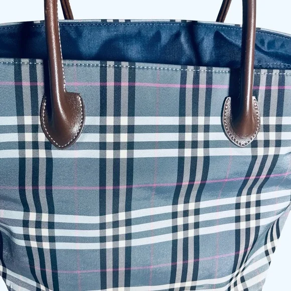Burberry Blue Label Vintage Plaid Tote Bag – Rare Burberry Japan Line - Picture 5 of 16